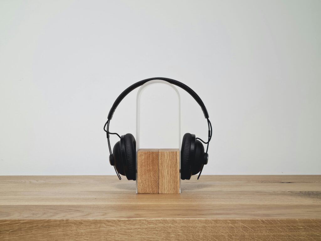 Headphones on a work desk