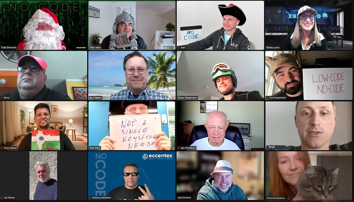 Eccentex global colleagues collaborating by video