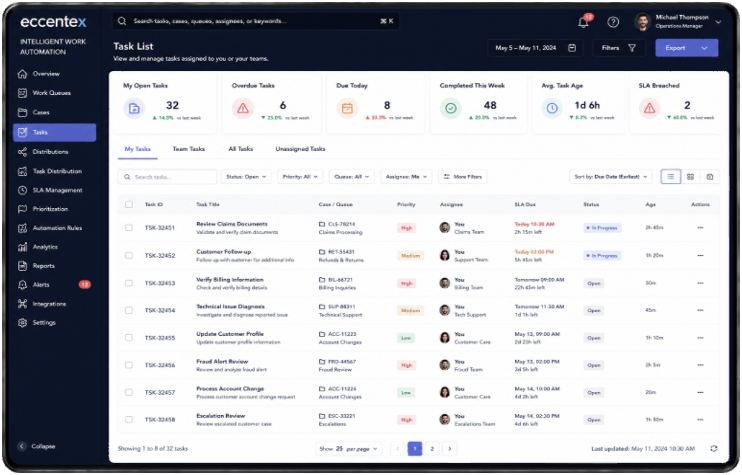 IWA Tasks Route each interaction to the best available employee.