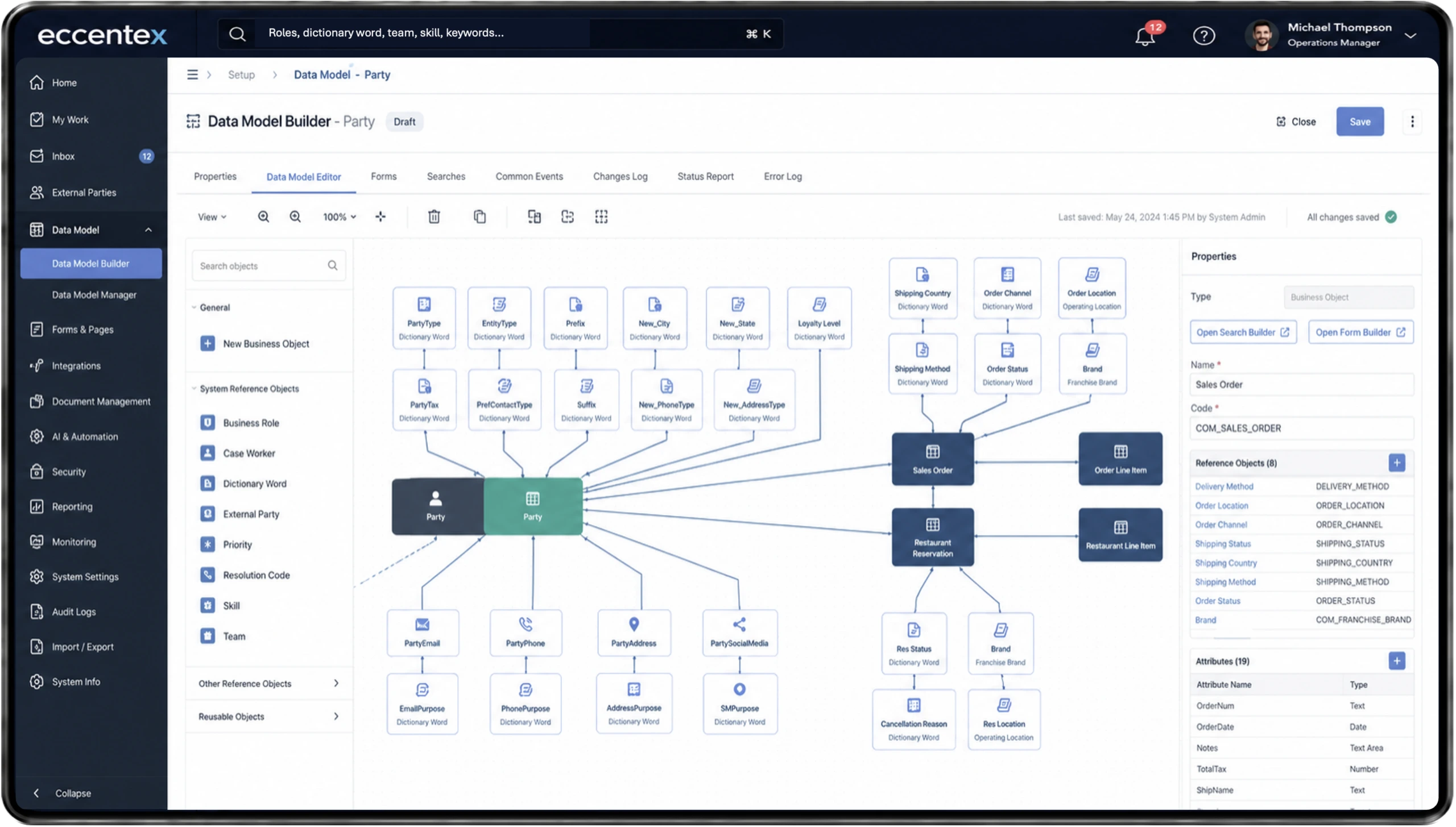 Eccentex low-code master data modeler