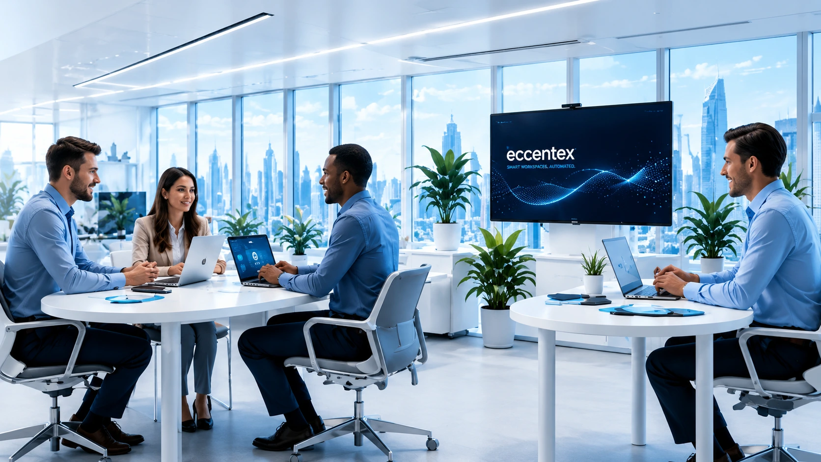 Office with consultants 1 - bright What is Artificial Intelligence in Customer Service webinar