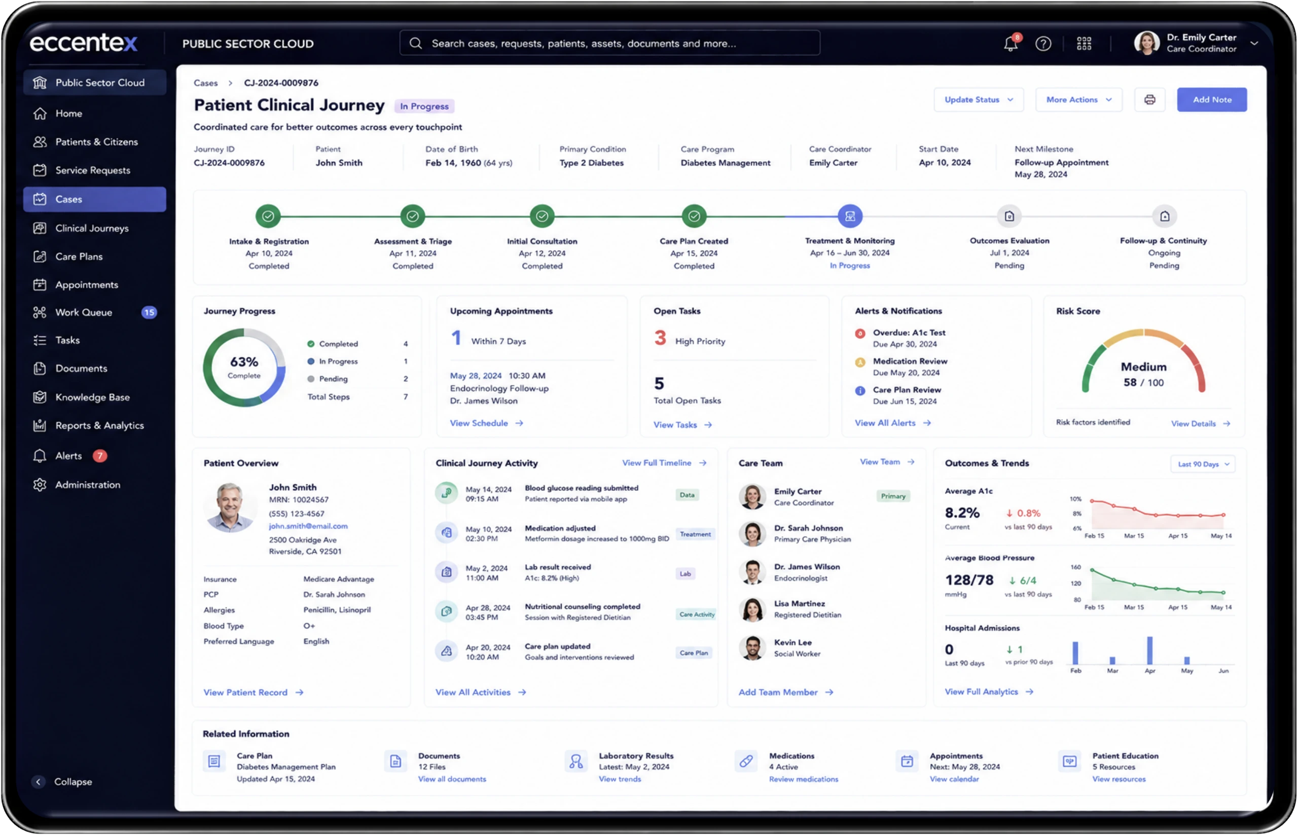 PSC - Patient Journey Dasboard Screenshot Accelerate healthcare transformation without replacing clinical expertise.