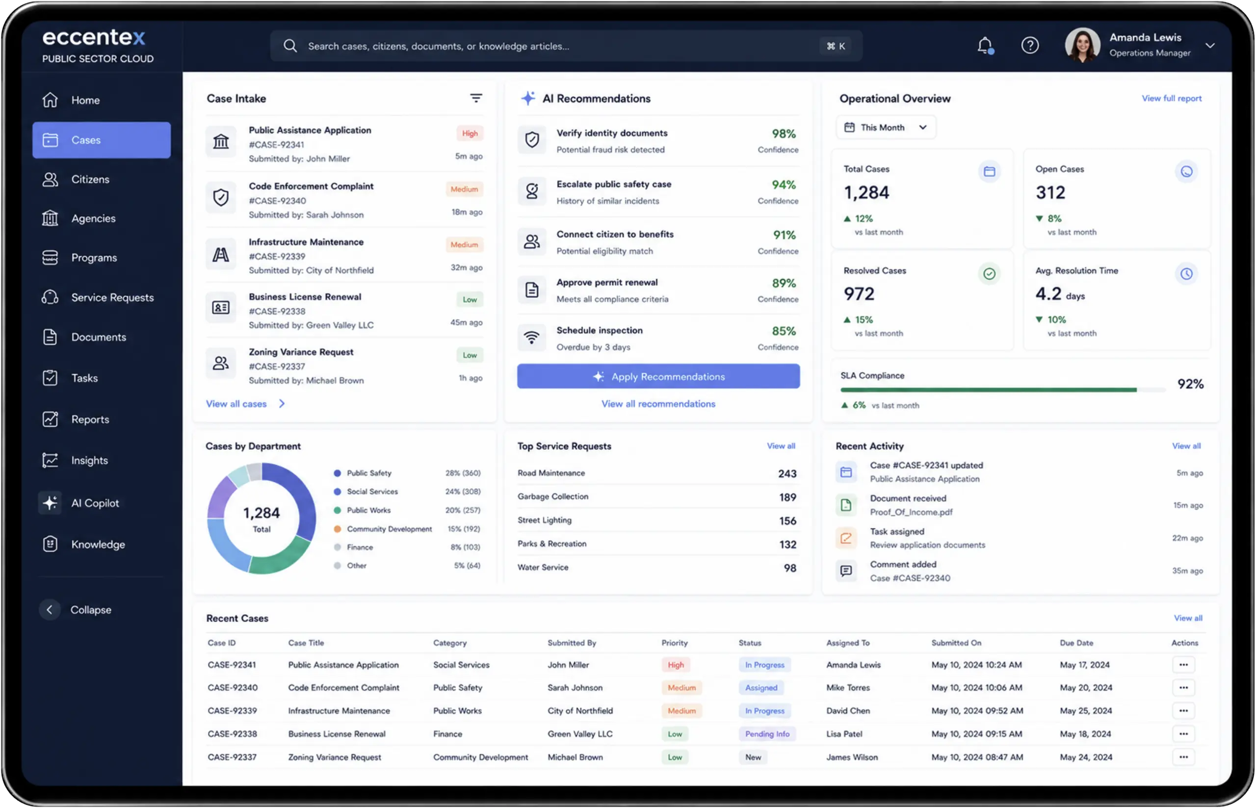 PSC screenshot 2 End-to-end government case management workspace